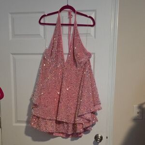 Fashion Nova Pink Sequin Mini Dress